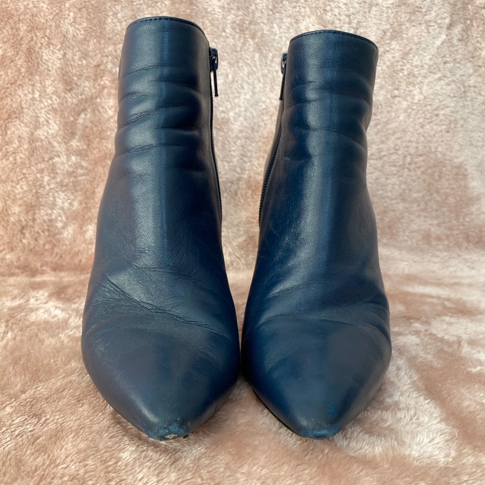 Stuart Weitzman Pure Pointy Toe Booties In Blue N… - image 2